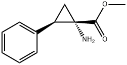 Cyclopropanecarboxylic acid, 1-amino-2-phenyl-, methyl ester, (1S-trans)-,123806-65-5,结构式