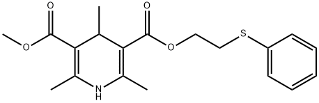 2-phenylsulfanylethyl methyl 2,4,6-trimethyl-1,4-dihydropyridine-3,5-d icarboxylate 结构式