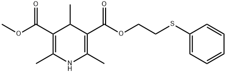 2-phenylsulfanylethyl methyl 2,4,6-trimethyl-1,4-dihydropyridine-3,5-d icarboxylate, 123875-01-4, 结构式