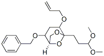 6,8-Dioxabicyclo3.2.1octane, 5-(3,3-dimethoxypropyl)-2-(phenylmethoxy)-4-(2-propenyloxy)-, 1R-(exo,exo)- 化学構造式