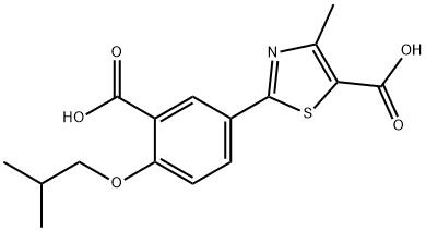 2-[3-カルボキシ-4-(2-メチルプロポキシ)フェニル]-4-メチル-5-チアゾールカルボン酸 化学構造式