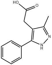 (5-methyl-3-phenyl-1H-pyrazol-4-yl)acetic acid(SALTDATA: FREE) Structure