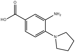 3-氨基-4-(吡咯烷-1-基)苯甲酸 结构式