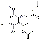 2-Naphthalenecarboxylic acid, 4-(acetyloxy)-6-chloro-5,8-diMethoxy-, ethyl ester 化学構造式