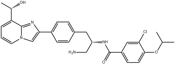 N-((S)-1-aMino-3-(4-(8-((S)-1-hydroxyethyl)iMidazo[1,2-a]pyridin-2-yl)phenyl)propan-2-yl)-3-chloro-4-isopropoxybenzaMide|N - ((S)-1-氨基-3-(4-(8 - ((S)-1-羟基乙基)咪唑并[1,2-A]吡啶-2