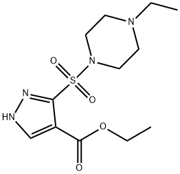 3-((4-乙基哌嗪-1-基)磺酰基)-1H-吡唑-4-羧酸乙酯,1240169-35-0,结构式