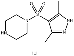 1-((3,5-Dimethyl-1H-pyrazol-4-yl)sulfonyl)piperazine hydrochloride,1240238-30-5,结构式