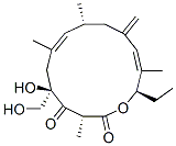 (3R,5R,9R,14R)-3,7,9,13-Tetramethyl-14-ethyl-11-methylene-5-hydroxy-5-(hydroxymethyl)oxacyclotetradeca-7,12-diene-2,4-dione 结构式