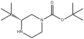 (R)-3-(叔丁基)哌嗪-1-甲酸叔丁酯 结构式