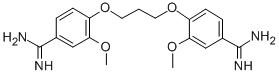 1,3-bis(4-amidino-2-methoxyphenoxy)propane 化学構造式