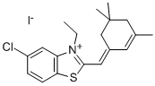 5-CHLORO-3-ETHYL-2-[(E)-(3,5,5-TRIMETHYLCYCLOHEX-2-EN-1-YLIDENE)METHYL]-1,3-BENZOTHIAZOL-3-IUM IODIDE Structure