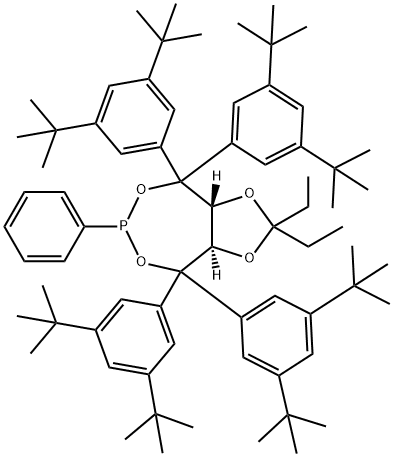 (3AR,8AR)-4,4,8,8-四(3,5-二-叔丁基苯基)-2,2-二乙基-6-苯基四氢-[1,3]二氧并[4,5-E][1,3,2]二氧杂磷杂环庚烷,1241684-27-4,结构式