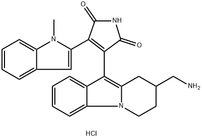 3-(8-(aMinoMethyl)-6,7,8,9-tetrahydropyrido[1,2-a]-indol-10-yl)-4-(1-Methyl-1H-indol-2-yl)-1H-pyrrol-2,5-dione HCl Structure