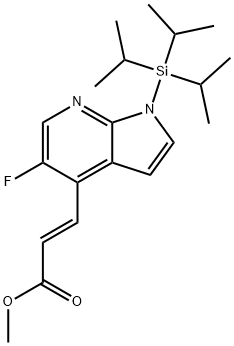 (E)-Methyl 3-(5-fluoro-1-(triisopropylsilyl)-1H-pyrrolo[2,3-b]pyridin-4-yl)acrylate, 1241950-74-2, 结构式