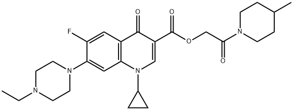 3-Quinolinecarboxylic acid, 1-cyclopropyl-7-(4-ethyl-1-piperazinyl)-6-fluoro-1,4-dihydro-4-oxo-, 2-(4-Methyl-1-piperidinyl)-2-oxoethyl ester|