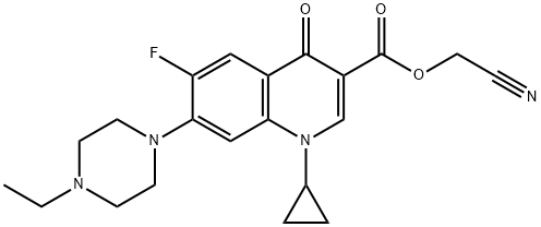 3-Quinolinecarboxylic acid, 1-cyclopropyl-7-(4-ethyl-1-piperazinyl)-6-fluoro-1,4-dihydro-4-oxo-, cyanoMethyl ester Structure