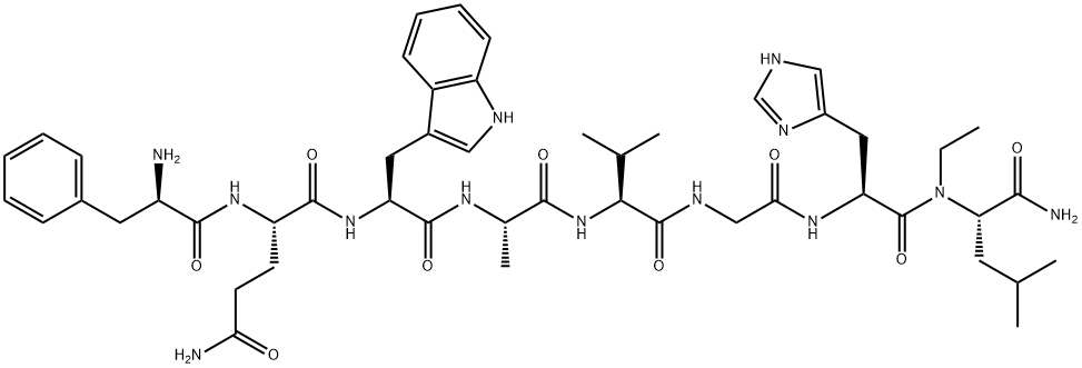 (D-PHE6,LEU-NHET13,DES-MET14)-BOMBESIN (6-14) Struktur