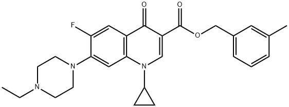 3-Quinolinecarboxylic acid, 1-cyclopropyl-7-(4-ethyl-1-piperazinyl)-6-fluoro-1,4-dihydro-4-oxo-, (3-Methylphenyl)Methyl ester Structure