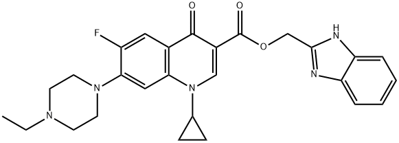 3-Quinolinecarboxylic acid, 1-cyclopropyl-7-(4-ethyl-1-piperazinyl)-6-fluoro-1,4-dihydro-4-oxo-, 1H-benziMidazol-2-ylMethyl ester|1H-苯并咪唑-2-基甲基 1-环丙基-7-(4-乙基-1-哌嗪基)-6-氟-1,4-二氢-4-氧代-3-喹啉甲酸酯