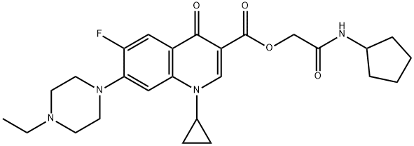 2-(环戊基氨基)-2-氧代乙基 1-环丙基-7-(4-乙基-1-哌嗪基)-6-氟-1,4-二氢-4-氧代-3-喹啉甲酸酯 结构式