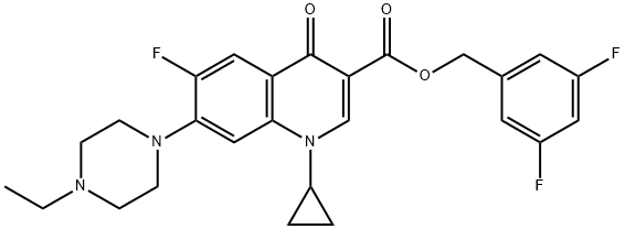 3-Quinolinecarboxylic acid, 1-cyclopropyl-7-(4-ethyl-1-piperazinyl)-6-fluoro-1,4-dihydro-4-oxo-, (3,5-difluorophenyl)Methyl ester Struktur