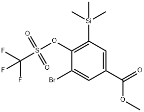 Methyl 3-bromo-4-(((trifluoromethyl)sulfonyl)-oxy)-5-(trimethylsilyl)benzoate Structure