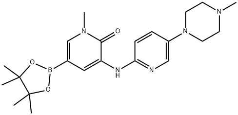 2(1H)-Pyridinone, 1-methyl-3-[[5-(4-methyl-1-piperazinyl)-2-pyridinyl]amino]-5-(4,4,5,5-tetramethyl-1,3,2-dioxaborolan-2-yl)- Structure