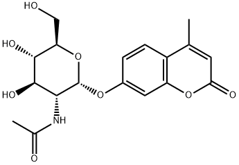 4-甲基伞形酮-2-脱氧-2-乙酰氨基-Α-D-半乳糖苷 结构式