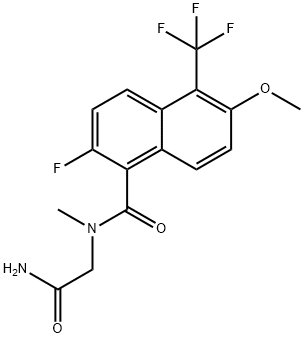 N-((aminocarbonyl)methyl)-2-fluoro-6-methoxy-5-(trifluoromethyl)-1-naphthalenecarboxamide Structure