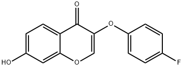 3-(4-fluorophenoxy)-7-hydroxy-4h-1-benzopyran-4-on Struktur