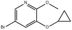 5-broMo-3-cyclopropoxy-2-Methoxypyridine 化学構造式
