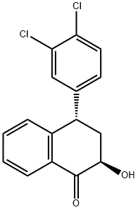4-(3,4-二氯苯基)-2-羟基-3,4-二氢-2H-萘-1-酮,124345-10-4,结构式