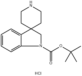 TERT-BUTYL SPIRO[INDOLINE-3,4'-PIPERIDINE]-1-CARBOXYLATE HYDROCHLORIDE|螺[3H-吲哚-3,4'-哌啶]-1(2H)-甲酸, 1,1-二甲基乙酯, 盐酸盐
