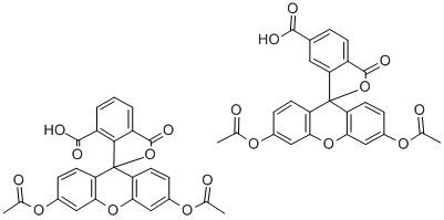 5(6)-羧基荧光素二乙酸酯 结构式