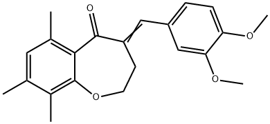 1-Benzoxepin-5(2H)-one, 3,4-dihydro-4-((3,4-dimethoxyphenyl)methylene) -6,8,9-trimethyl- 结构式