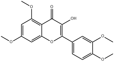 2-(3,4-二甲氧苯基)-3-羟基-5,7-二甲氧基-4H-苯并吡喃-4-酮,1244-78-6,结构式