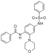 BENZAMIDE, N-[2-(4-MORPHOLINYL)-4-[(PHENYLSULFONYL)AMINO]PHENYL]- 化学構造式