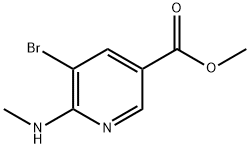 5-ブロモ-6-(メチルアミノ)ピリジン-3-カルボン酸メチル 化学構造式