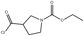 1-Pyrrolidinecarboxylic acid, 3-(chlorocarbonyl)-, ethyl ester (9CI) Struktur