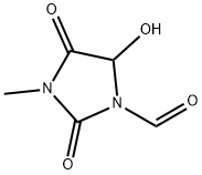 1-Imidazolidinecarboxaldehyde, 5-hydroxy-3-methyl-2,4-dioxo- (9CI) 化学構造式