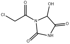 2,4-Imidazolidinedione, 1-(chloroacetyl)-5-hydroxy- (9CI) 结构式