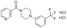 1-Nicotinoyl-4-(3-trifluoromethylphenyl)piperazine dihydrochloride 化学構造式