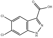 5,6-DICHLORO-1H-INDAZOLE-3-CARBOXYLIC ACID, 124459-91-2, 结构式