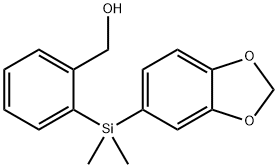 [2-(2H-1,3-Benzodioxol-5-yldimethylsilyl)-phenyl]methanol Struktur