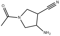 1-acetyl-4-aminopyrrolidine-3-carbonitrile Struktur