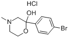 2-ヒドロキシ-2-(4-ブロモフェニル)-4-メチルモルホリン・塩酸塩 化学構造式