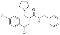 2-Pyrrolidinomethyl-4-(p-chlorophenyl)-4-hydroxybutyric acid benzylami de Structure