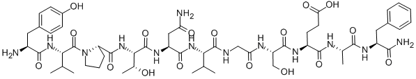 TYR-VAL-PRO-THR-ASN-VAL-GLY-SER-GLU-ALA-PHE-NH2, 124501-79-7, 结构式