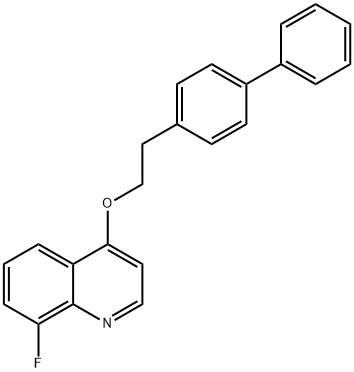 4-(2-(1,1'-Biphenyl)-4-ylethoxy)-8-fluoroquinoline 化学構造式