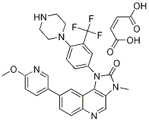 1-(3-(Trifluoromethyl)-4-(piperazin-1-yl)phenyl)-8-(6-methoxypyridin-3-yl)-3-methyl-1H-imidazo[4,5-c]quinolin-2(3H)-one maleic acid salt Structure